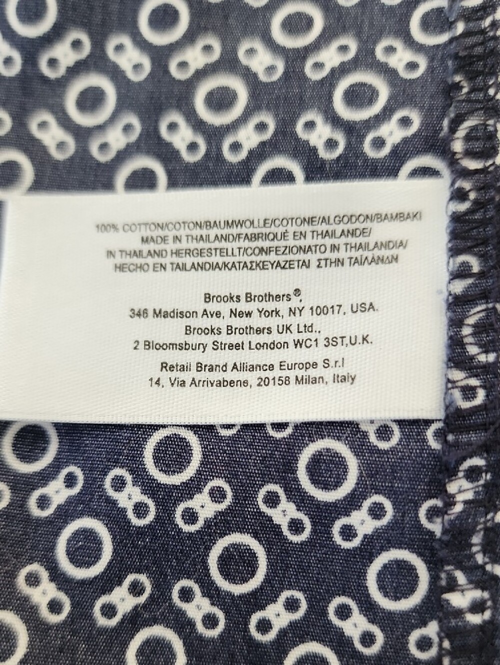 Brooks Brothers Navy Printed Long-Sleeve Shirt Dress - Picture 8 of 10
